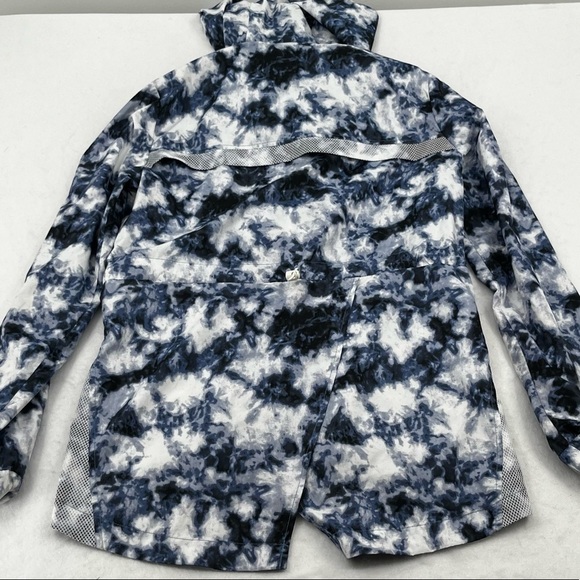 HOLLISTER Women’s Tie Dye Rain Jacket windbreaker hooded Coat blue/white size XS - Picture 2 of 10